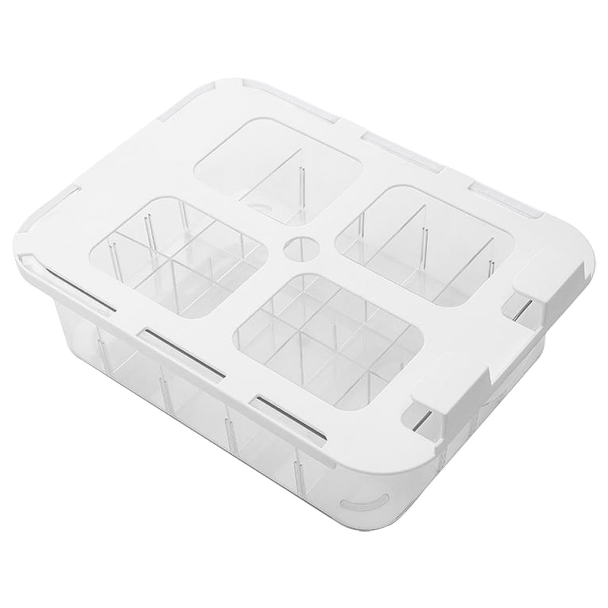 TOYANDONA Organisateur de Tiroir en Pet 15 Compartiments Transparents, Boîte à Chaussettes Adhésive pour Rangement de Sous-vêtements, pour Dressing et Maison