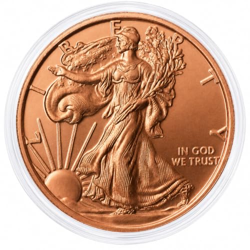 Image of Walking Liberty 1 oz 99.9% Pure Copper Round in Capsule
