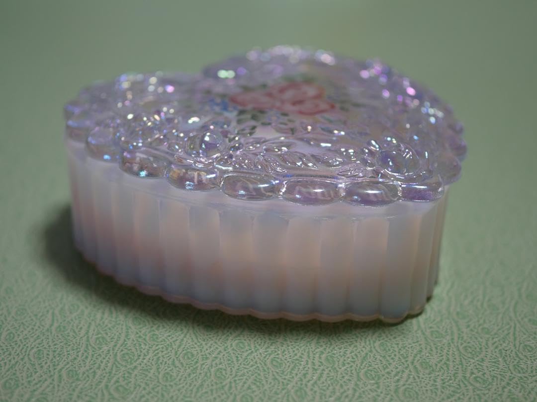 フェントン ミルクガラス・イリデセント（カーニバル）ガラス ハート型小物入れ Amazon.co.jp: フェントン ミルクガラスイリデセント