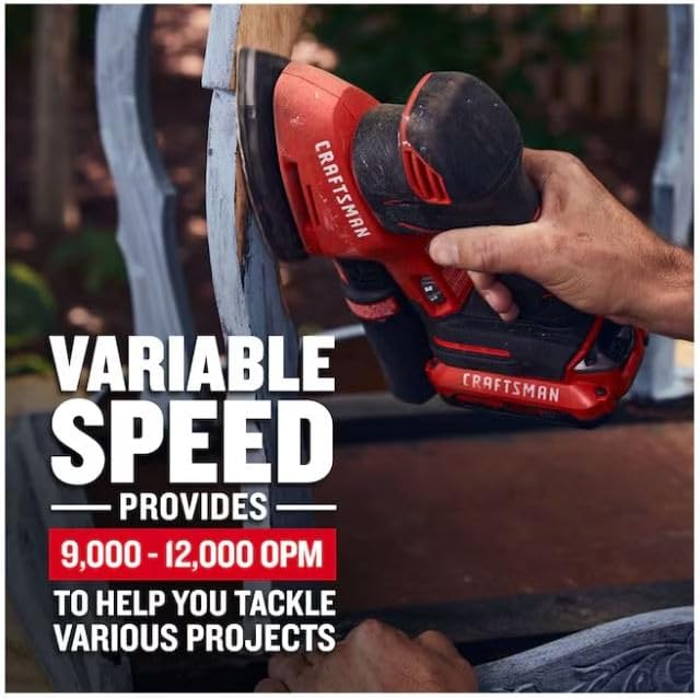 CRAFTSMEN V20 20-Volt Variable Speed Detail Cordless Sander with Dust Management (Battery Not Included)