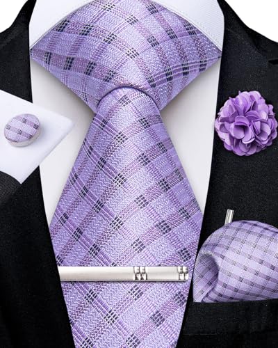 Image of DiBanGu Silk Zipper Ties for Men, Formal Pre-tied Necktie | Adjustable Tie,6PCS,Various Design Styles,Jacquard Woven,Skin-friendly,Practical Gift,Great for Wedding Party,Business Formal