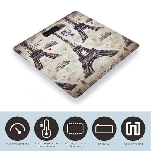 Báscula de Baño Digital Torre Eiffel con Pantalla LCD miniatura 3