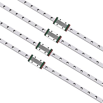 GUWANJI MGN9 400mm Linear Guide Rail, Linear Sliding Guideway 4pcs Rails + 4pcs MGN9H Linear Bearing Sliding Carriage Block for 3D Printer and CNC Machine