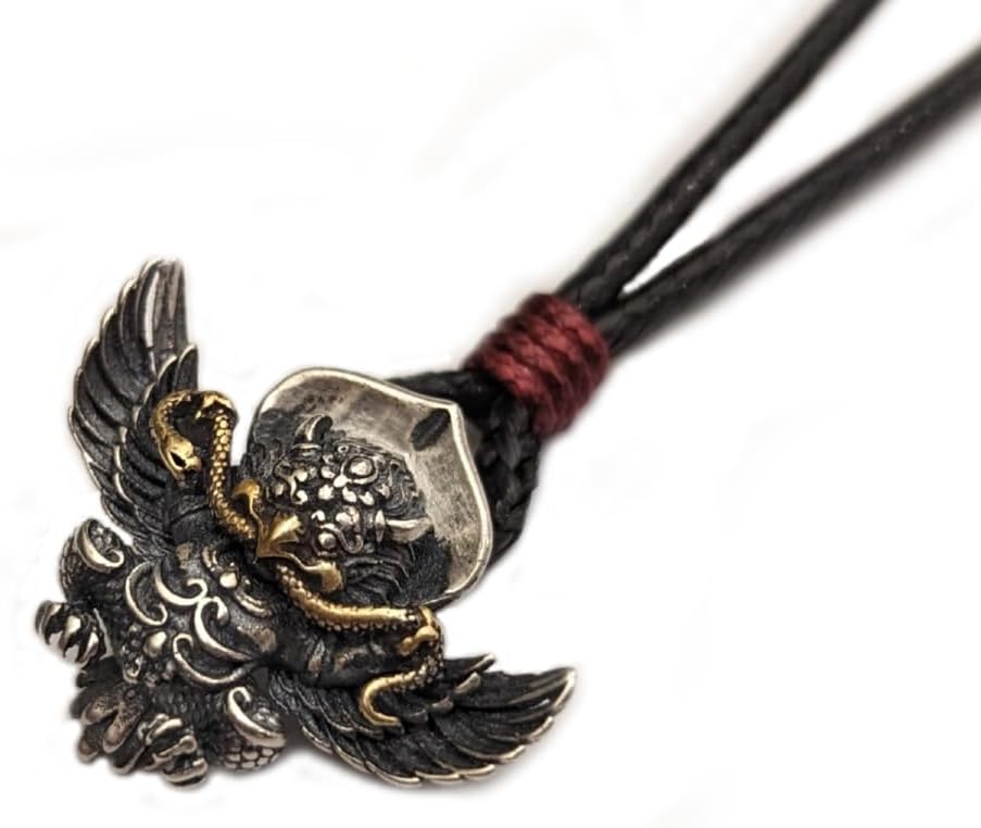 Garuda Pendant necklace Tibetan Defense Protection Against Negative Provocation Tibetan Buddhist Amulet Talisman Handmade silver 925