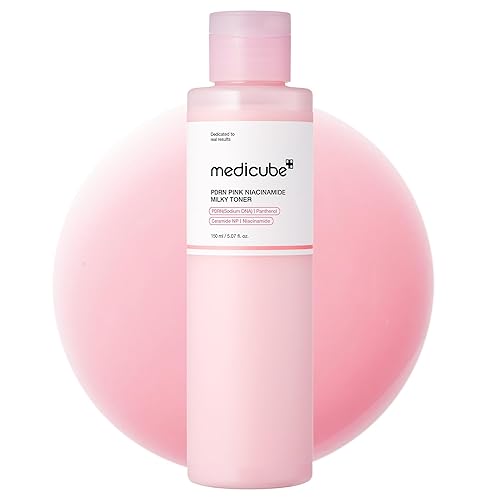 medicube PDRN Pink Niacinamide Milky Toner for Hydrating, Moisturizing, Soothing, Ceramide, Peptide, Glass Glow Skin, Korean Skincare | 150ml 5.07 fl. Oz. - Salmon PDRN Milky