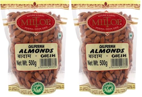 Image of Miltop California Almonds,(Dry Fruit 500g) (Pack of 2)