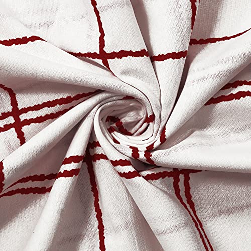 Image of bedsheet for Double Bed, 152TC, 100% Cotton | Double Size Bedsheet with 2 Pillow Covers, Maroon & White, Stripes (Bedsheet : 225 X 250cm & Pillow : 46 X 69cm) Perfect for Festive Gifting
