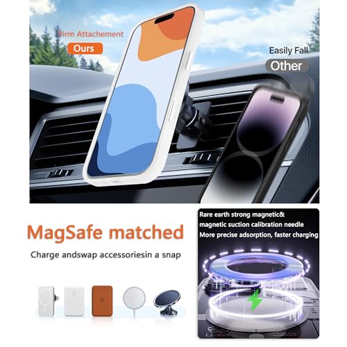 Image of Magnetic iPhone 16 Pro Max case,Compatible with Magsafe, Military-Grade Protection,Slim Translucent Matte Shockproof with Anti-Scratch Anti-Fingerprint Phone Cover (Frosted white, iPhone 16 Pro Max)
