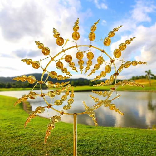Einzigartige und Magische Metall-Windmühle,Windspiel Magische Windmühle,3D Metall-Windmühle,Wind Spinner Sculptures Wind Catcher Outdoor Wind Catcher Metal Garden Decor for Patio Lawn & Garden
