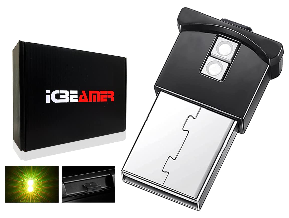 Smart USB 1-Pack (Yellow) | Auto LED Interface Plug-in Miniature Night Light for Car, Van, Pickup, Truck, Interior, Trunk, Enhance Mood Lighting