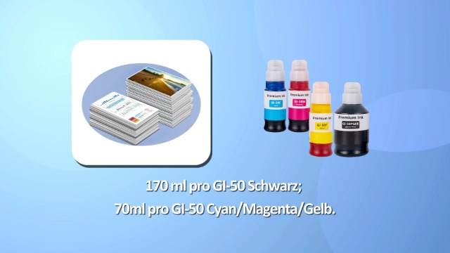 GI-50 Tinte Kompatibel Mit Canon PIXMA GM Serie – 2x Schwarz, 170 Ml Pro Flasche