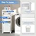 CATGOOD White Three-Tier Laundry Basket for Home Bathroom, Portable Rolling Laundry Bin with 3 Removable Baskets and Wheels, Suitable for Bathroom, Laundry Room, Living Room, Bedroom