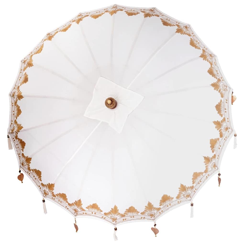 vidaXL Baliński Parasol z Bazą Kremowy 185 x 185 x 260 cm, Ogród i taras, balijski parasol, letnie cienie, dekoracyjna zasłona, tropikalna ochrona, na balkon