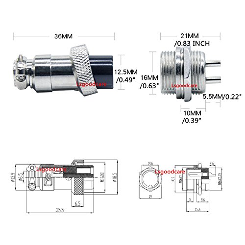 10 pares conector aviación 6 pines macho y hembra miniatura 5
