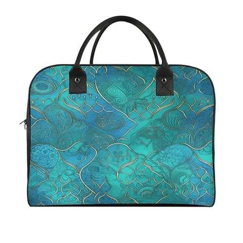 Maletín ligero para laptop unisex con patrón turquesa miniatura 3