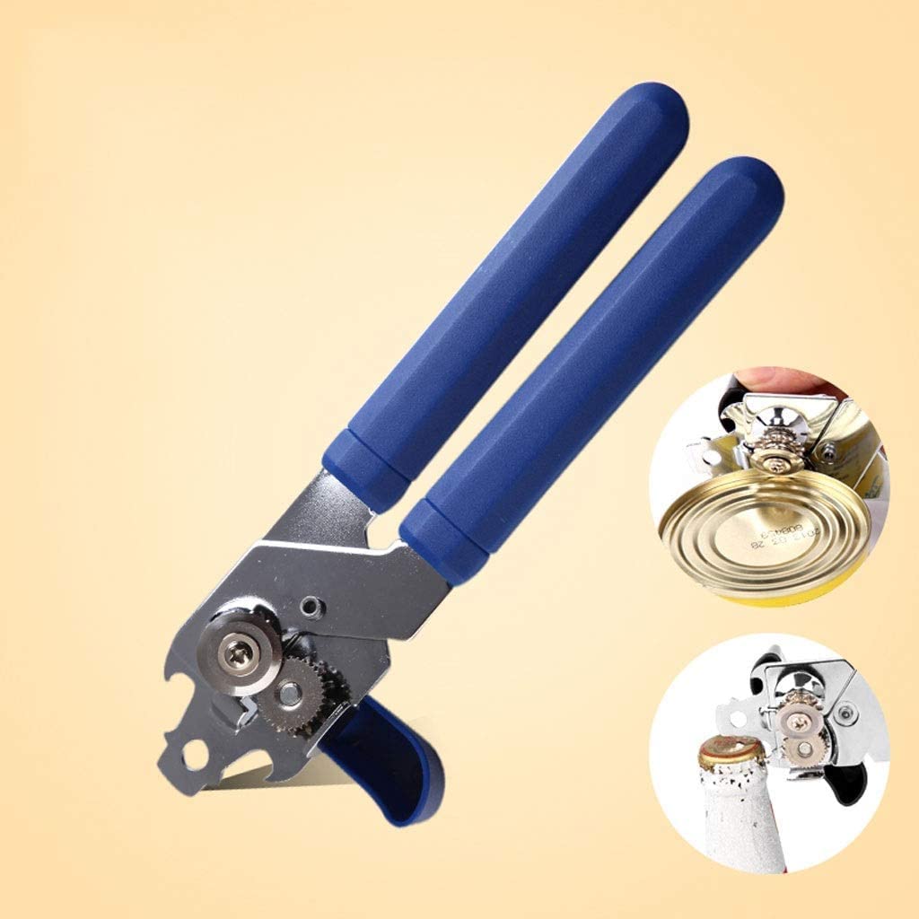 Apriscatole multifunzionale, apriscatole manuale apribottiglie per birra in acciaio inossidabile, impugnatura ergonomica antiscivolo