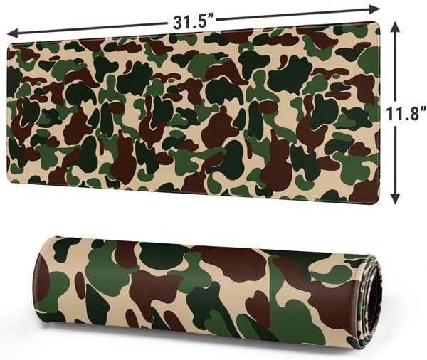 Vista 38 de Skinit Alfombrilla de mouse grande para juegos, diseño de camuflaje de dientes de tiburón con bordes cosidos, impermeable, base de goma