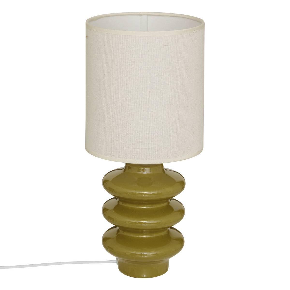Atmosphera - Lampe à poser champignon secteur vinus vert kaki h41,​5cm