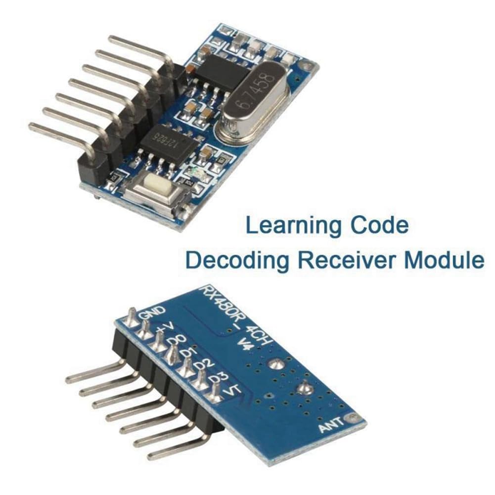 Comphic 433Mhz Wireless Remote Control 5V 4-Way Transmitter and Receiver Module Set 3-Button Remote Control RX480-4CH - Image 3