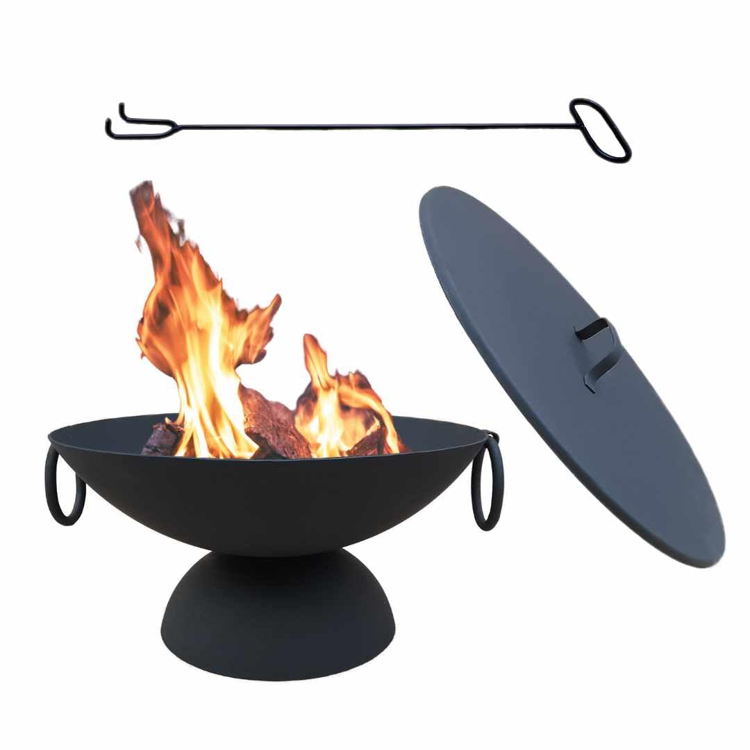 TheNeoWorld Heavy-Duty 9kg Portable Fire Pit/Bonfire/Campfire Bowl 19"/48 cm for Terrace/Balcony/Outdoor Use, Iron, Black Colour 21NW019-image-10