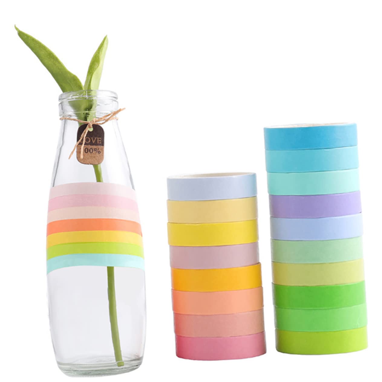 jojofuny 240 Rouleaux Rubans Washi Arc Ciel Ruban Adhésif DIY pour Scrapbooking Journal Planificateur Décoration Polyvalente