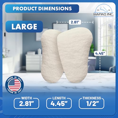 Image of HAPAD Longitudinal Metatarsal Arch Support Inserts for Women & Men, Large (Pack of 1) - Adhesive Arch Support Pads, Metatarsal Pads, Shoe Insoles - Foot Arch Supports for Flat Feet, Fallen, High Arch