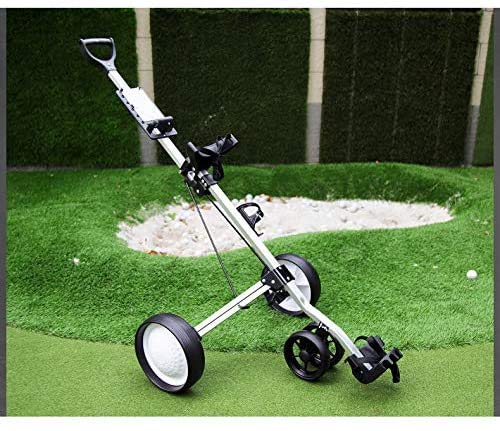 KXDLR 2020 New Golf Push Cart 4 Wheels Foldable Hand Cart Easy Push and Pull Cart Trolley with Score Board, Quick Open and Close Golf Pull Cart - Thumbnail 2