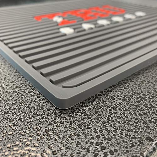 Image of TRU BARBER ORGANIZER MAT 13 inchX 9 inch (CHARCOAL GREY) Flexible PVC Station Mat, Professional Mat, Salon and Barbershop work Station pads, Beauty salon tools hairstylist, Counter mat for clippers, Anti slip