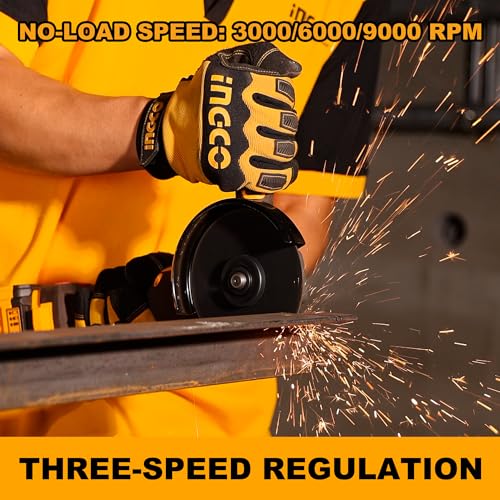 Image of INGCO 20V Cordless Brushless Angle Grinder 100mm, 900W, M10, 3-Speed Adjustment 3000 /6000 /9000RPM, With 1Pcs 4.0Ah Battery And Charger CAGLI261021