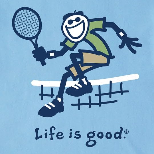 Life is Good. Men's Jump Tennis Jake Short Sleeve Crusher Tee, Cool Blue2