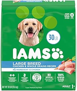 IAMS Adult High Protein Large Breed Dry Dog Food with Real Chicken, 30 lb. Bag