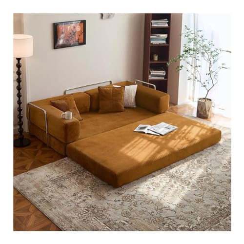 Ghygetrich Puff Cama, Sofa Comprimido Sofa Cama Plegable Sofa 3 Plazas Oferta Sofa Modular Sofas Cama Sofa Espuma Comprimida Earthy Yellow 180 * 100 * 70cm