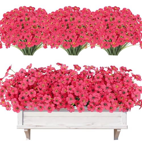 Image of AmyHomie 20 PCS Artificial Flowers for Outdoors, UV Resistant Fake Plants