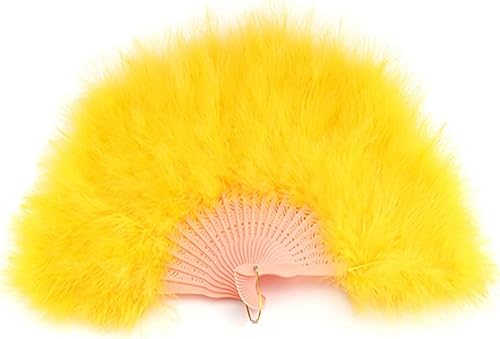 Shekyeon Abanico de plumas Marabou estilo años 20, plegable, vintage, para disfraces, espectáculos de baile, decoración de centro de mesa del hogar