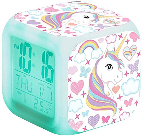 Buy SAMVARDHAN Unicorn Kids Alarm Clocks, Digital Wake Up Clock with 7 ...