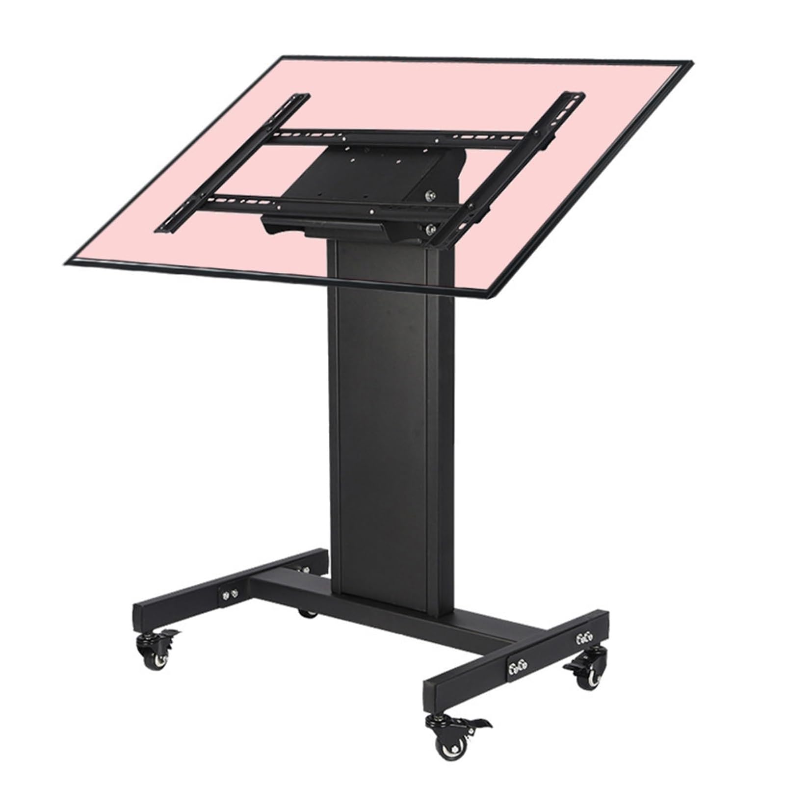 HPTHLY Conference Room Podium Universal Tv Floor Stand - Mobile Tv Mount Stand, Low Height Mobile Tv Stand For 32-65 Inch Tvs, 90°Adjustable Viewing Angle, Max Vesa 600X400Mm, Height