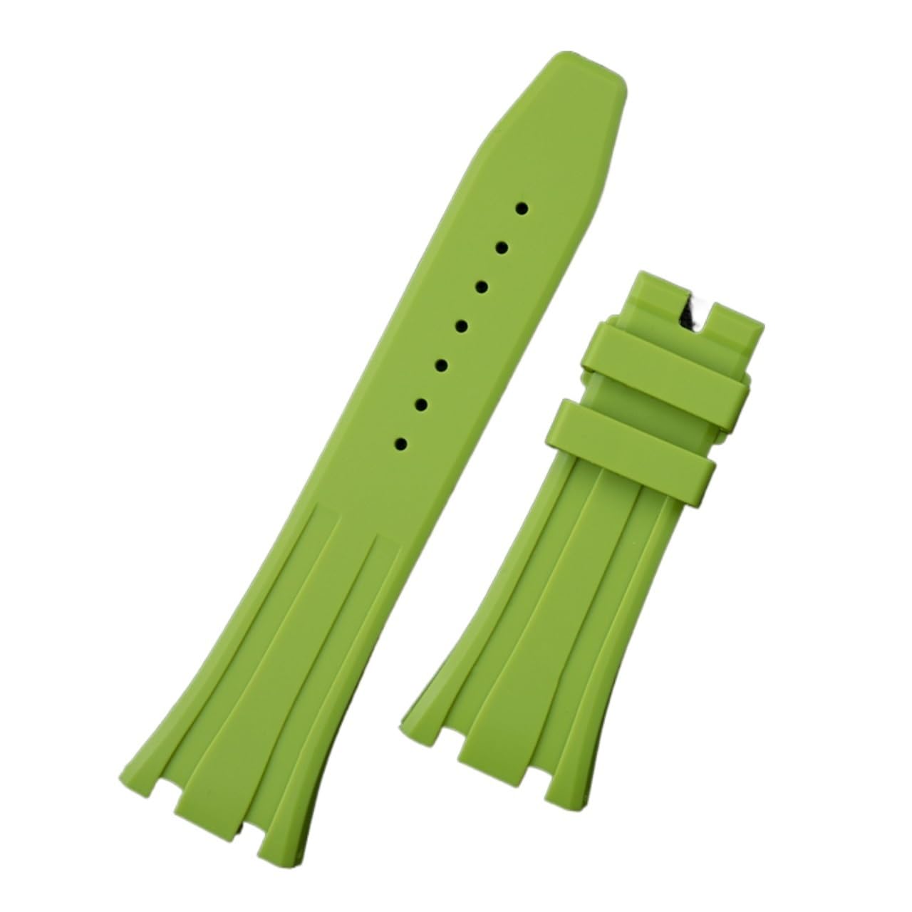 MENGKEG Correa De Reloj De Goma De Silicona Suave De 26 Mm Compatible Con Ganchos AP Strap 15400/15500/26331(Light Green,Without Hooks,Gold Buckle)