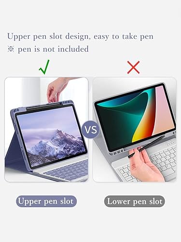 Miniatura 2 de Funda para iPad de 9 8 y 7 generación Air 3 Pro 10.5, teclado inalámbrico a color, magnéticamente desmontable, funda inteligente delgada y ligera