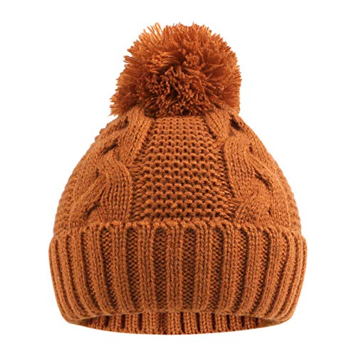 Jangannsa Winter Knit Baby Hat Twist Warm Beanie For Boys Girls Infant Toddler Baby Beanie With Pompom (0-6 Months, Chocolate) #TOP1