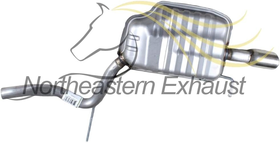 Northeastern Exhaust Stainless Steel Pair of Rear Mufflers Compatible for 2005-2009 Audi A4 Quattro 2.0L, Includes Sleeves