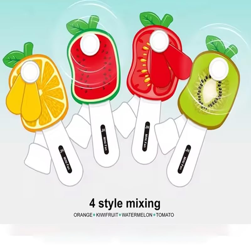NEEYATI Hand Pressure Mini Hand fan Fruit Shape Cute Squeeze Toys/Cool Summer hand Fan/without Battery/Kids hand Fan Toys Multi Color 3