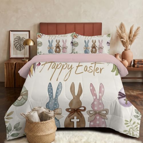 Edredón nórdico reversible de 200x200cm con diseño de Pascua para camas de 105 3