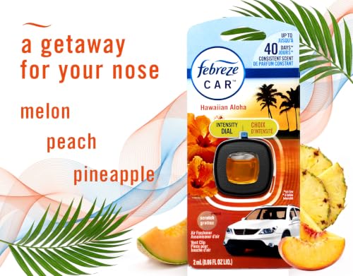 Image of Febreze Odor Clear Car Vent Air Freshener Clip, Hawaiian Aloha 0.06 Fl.Oz - 8 Pack