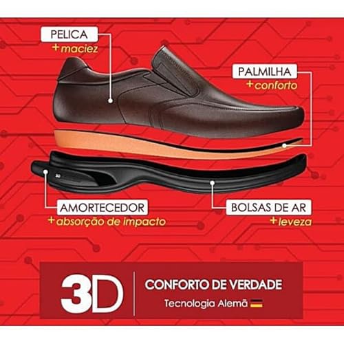 Sapato Masculino Jota Pe 71454 3D Preto 42