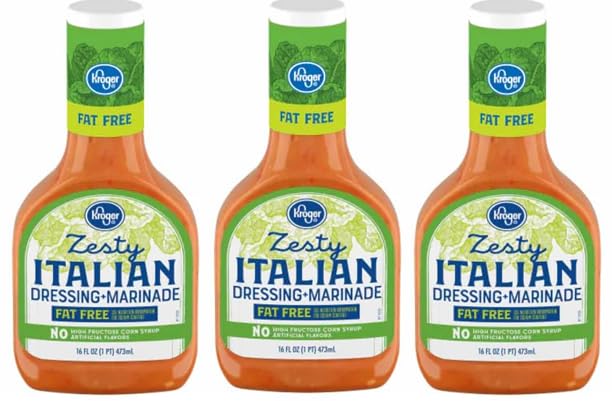 Fat Free Zesty Italian Salad Dressing (pack of 3 Bottles, 16 fl oz. Each)