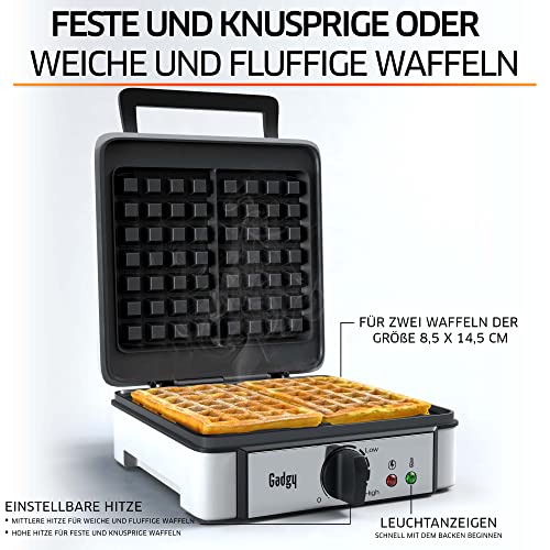 Waffeleisen | doppelwaffeleisen für 2 Waffeln | Schnelle und stabile Wärme, Leicht Zu Lagern | Waffeln Maschine Weiß… – Bild 3