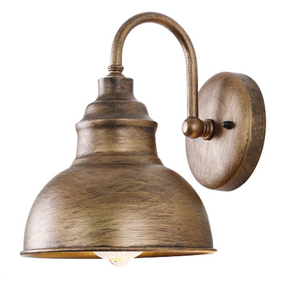 SMCCYYSD Outdoor Waterproof Wall Lamp, Metal Art Sconce Lighting, IP54 Exterior Fixture, E27 Porch Lantern for Garage, Doorway & Balcony - Stylish Mounted Decor (Bronze)