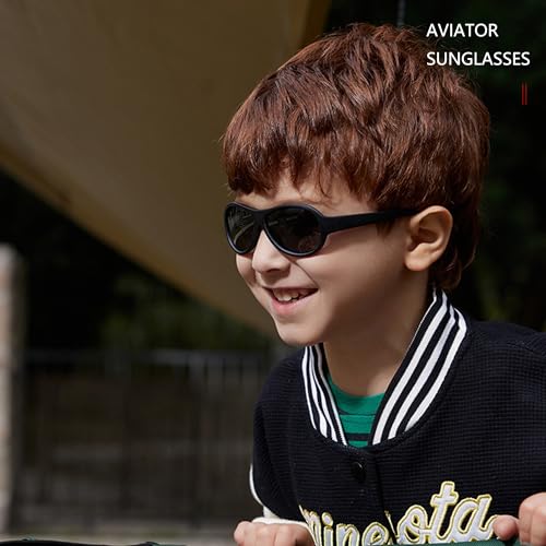 Kids Polarized Aviator Sunglasses Flexible Rubber Glasses Shades with Strap for Baby Boys Girls Age 0-36 Months2