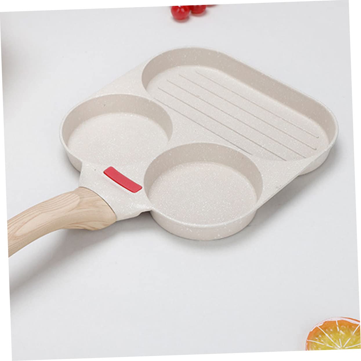 LIFKOME Padella Antiaderente in Pancake e Multifunzione Alluminio per Lega Beige Sicura Forma Ovale e Rotonda Cucina Domestica e Ristorante