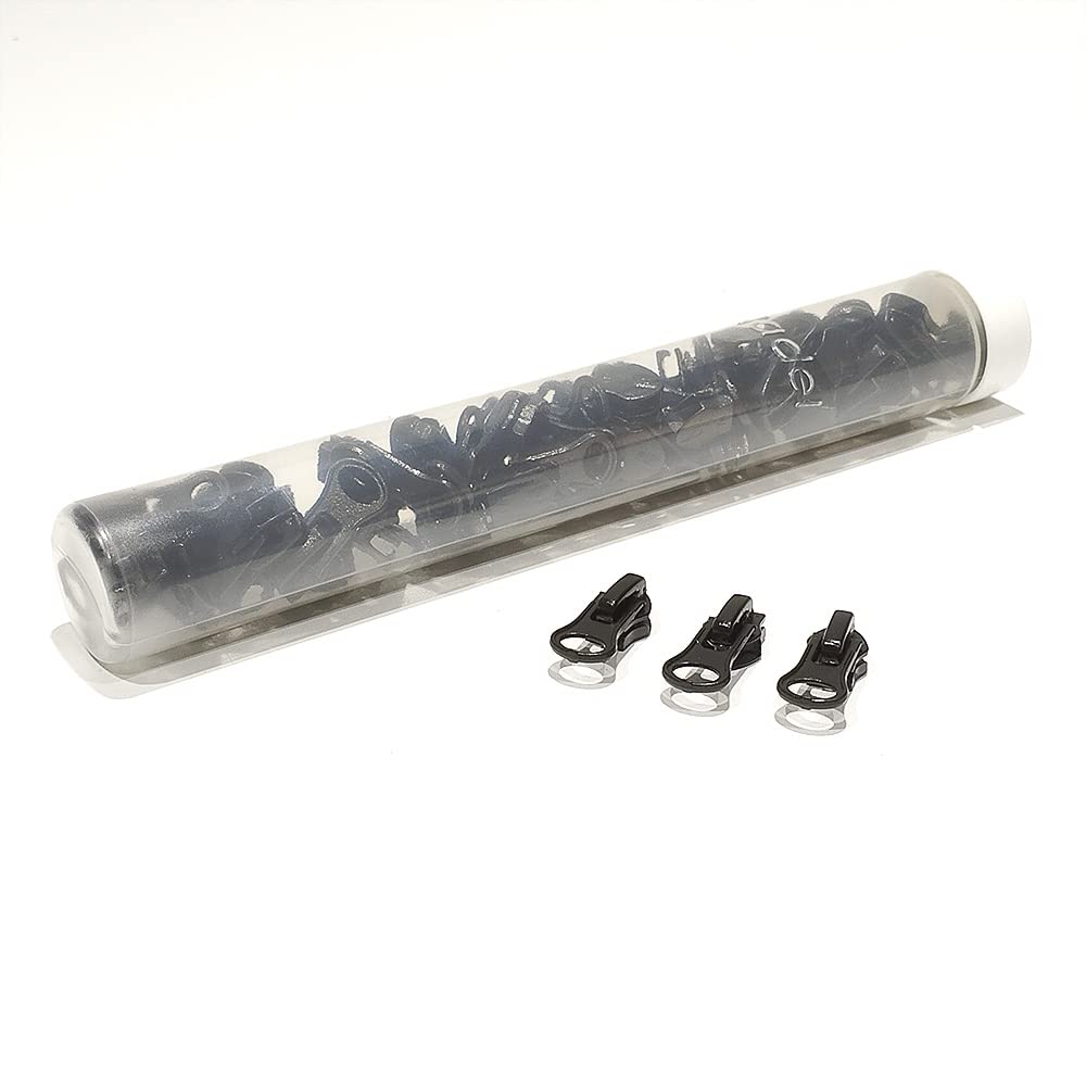 Sliders for Waterproof Zipper 50 Pieces/Tube, Metal Sliders for Sewing and Repair Zippers Zipper Puller, Black Sliders 5#, (5#, 332) - Image 4